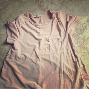 Worn once! Lularoe solid pink Carly dress